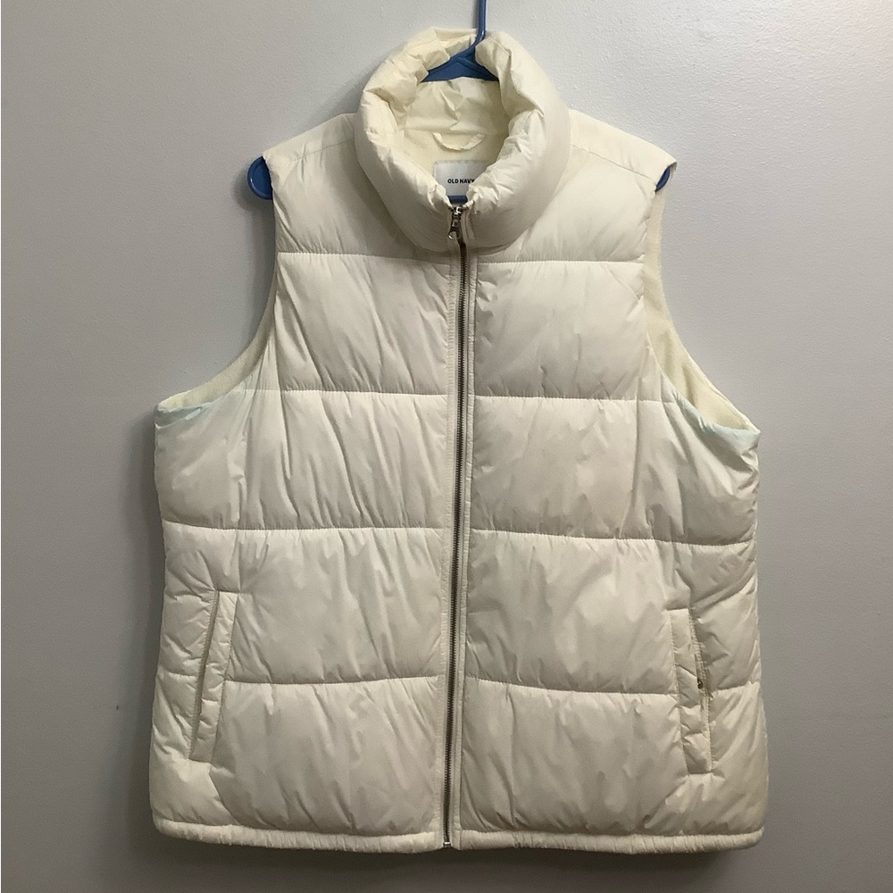 Old Navy Cream Puffer Vest